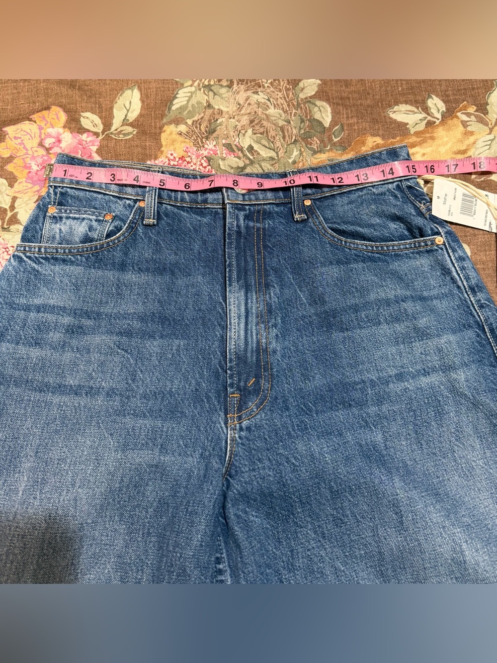 MOTHER The Headiner Sneak High Rise Wide Leg Jeans in Green Thumb - Picture 7 of 8
